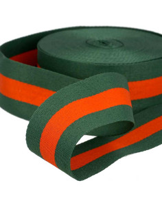 Galão listrado 40 mm - Verde e vermelho