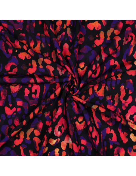 Tecido viscose - Selvagem fundo preto