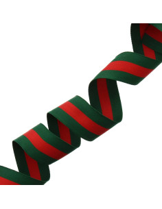 Galão listrado 40 mm - Verde e vermelho 2
