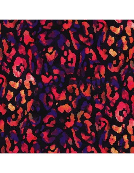 Tecido viscose - Selvagem fundo preto
