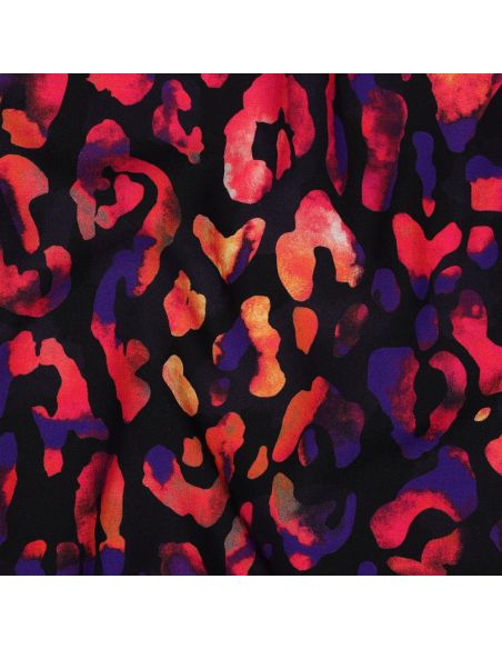 Tecido viscose - Selvagem fundo preto