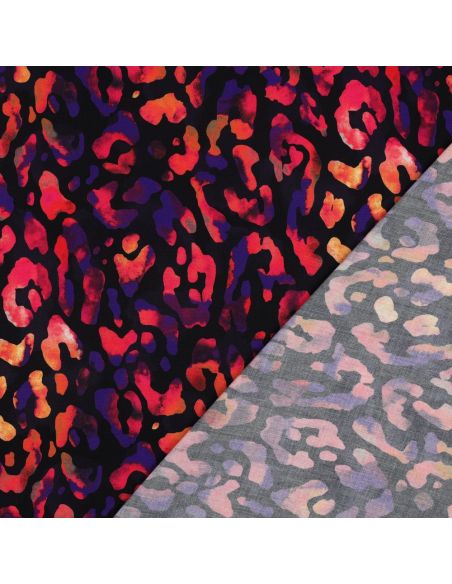 Tecido viscose - Selvagem fundo preto