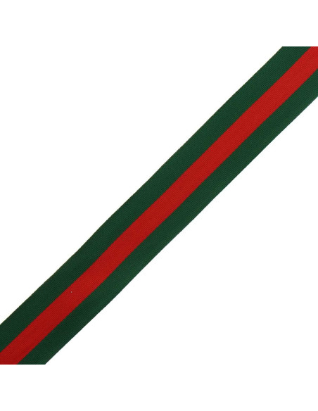 Galão listrado 40 mm - Verde e vermelho