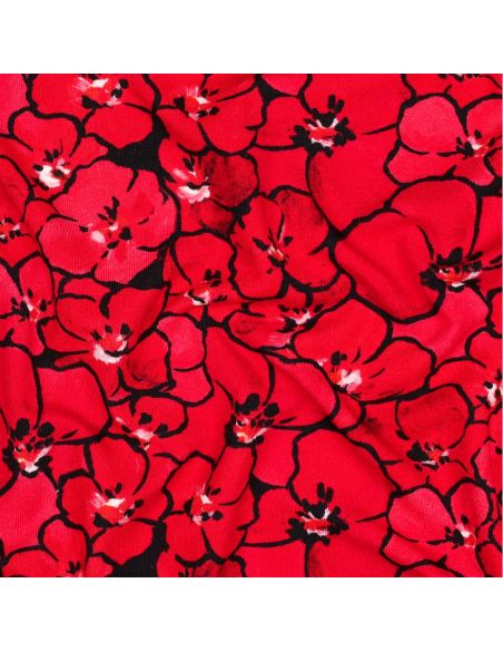 Tecido jersey viscose - Papoulas