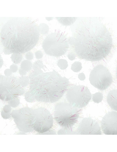 Conjunto de 60 pompons brilhantes - Iridescente
