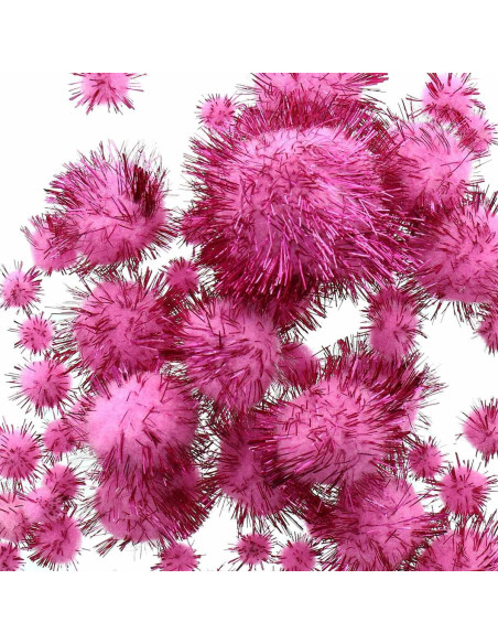 Conjunto de 60 pompons brilhantes - Rosa