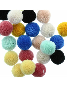 Conjunto de 24 pompons de lã - Natureza