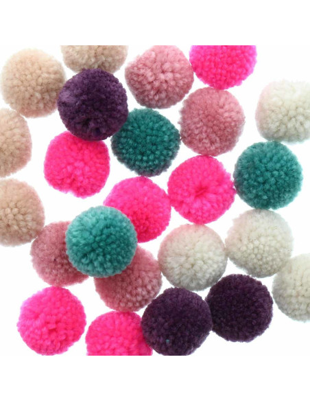 Conjunto de 24 pompons de lã - Jolly Christmas pastel
