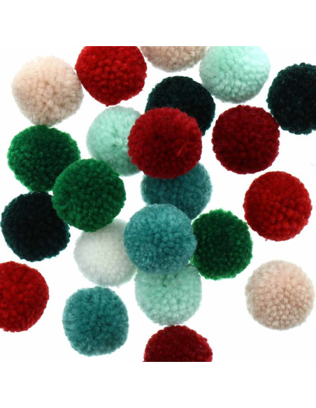 Conjunto de 24 pompons de lã - Jolly Christmas clássico