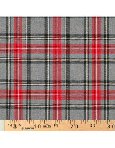 Tecidos tartan escoceses - Vermelho e cinza