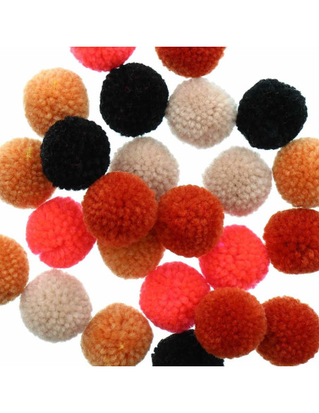 Conjunto de 24 pompons de lã - Halloween