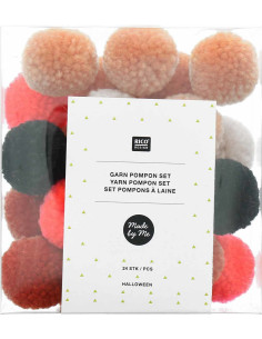 Conjunto de 24 pompons de lã - Halloween 2