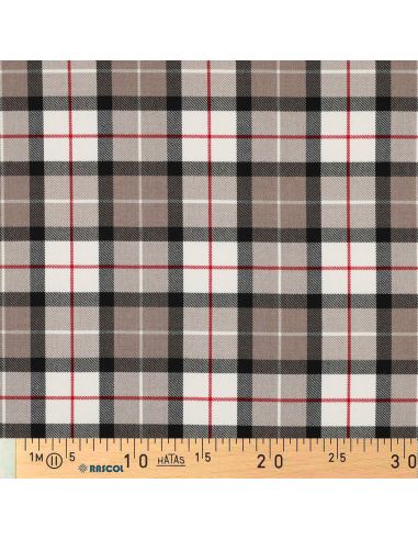 Tecidos tartan escoceses - Taupe e preto
