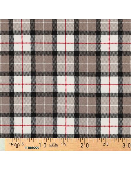 Tecidos tartan escoceses - Taupe e preto