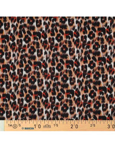 Tecido viscose lurex - Animal marrom