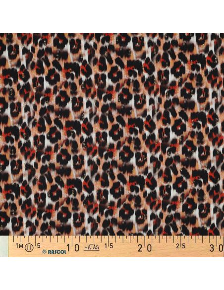Tecido viscose lurex - Animal marrom