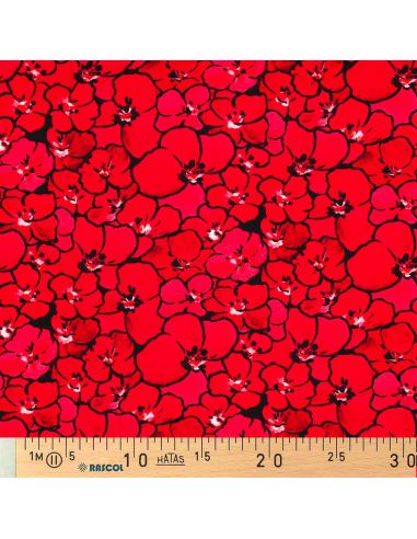 Tecido jersey viscose - Papoulas