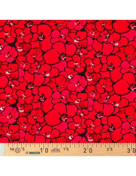 Tecido jersey viscose - Papoulas
