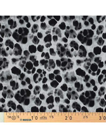 Tecido viscose efeito acetinado - Selvagem chique preto