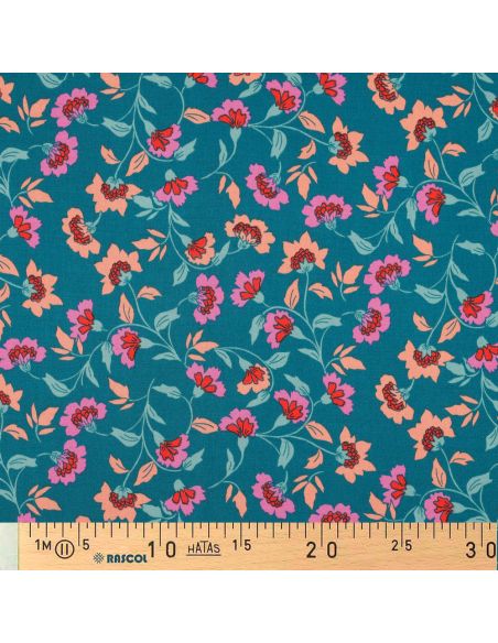 Tecido viscose pesado stretch Rosella - Azul petróleo