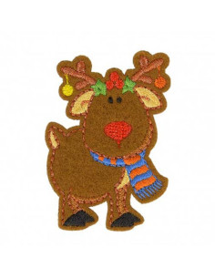 Emblema termocolante de Natal - Rena do Papai Noel