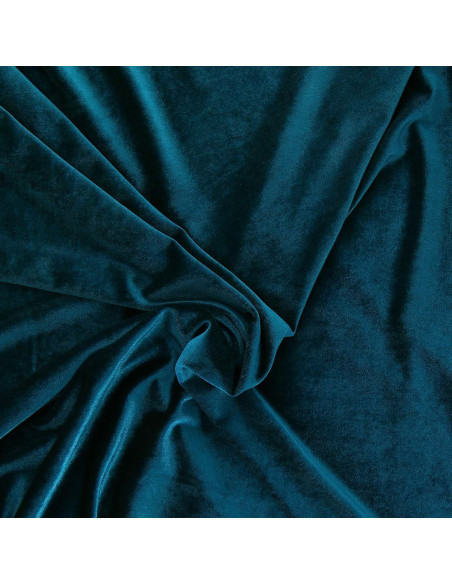 Tecido veludo elástico - Azul petróleo