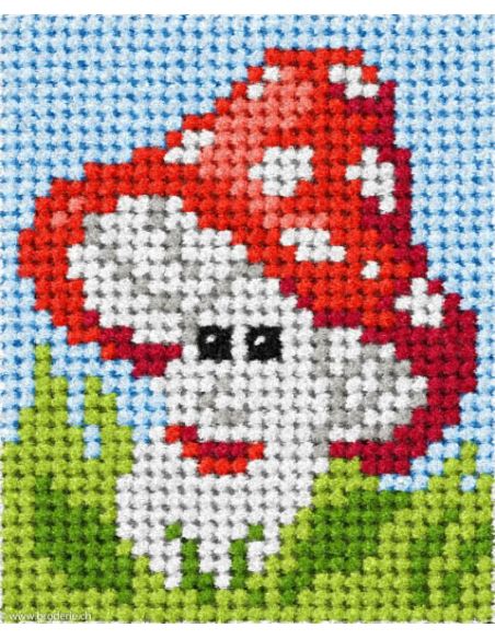 Kit de tela infantil - O cogumelo sorridente