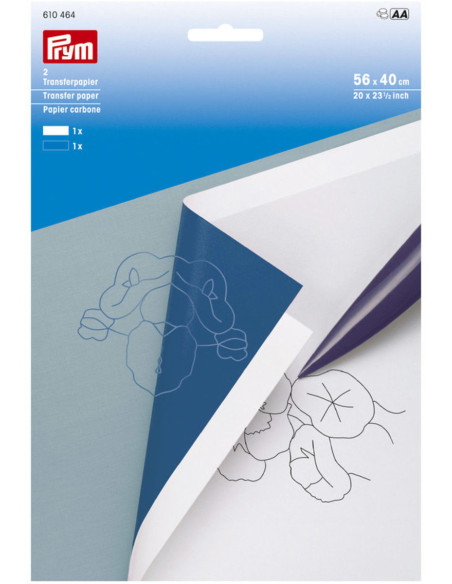 Papel carbono branco e azul