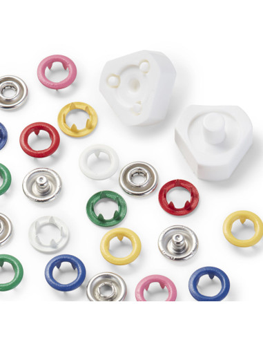 Caixa de 60 botões de pressão para jersey com ferramenta de 8 mm