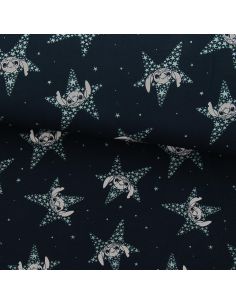 Tecido jersey Lilo & Stitch - Estrelas azul-marinho