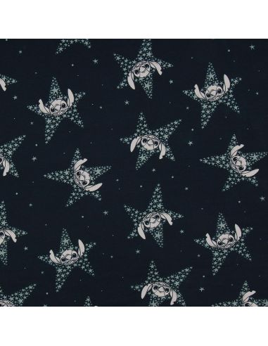 Tecido jersey Lilo & Stitch - Estrelas azul-marinho