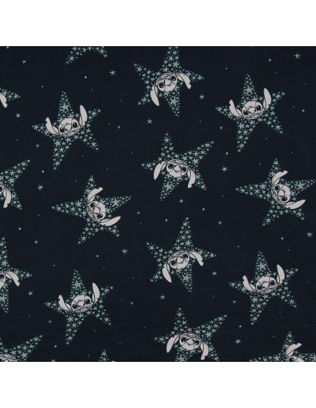 Tecido jersey Lilo & Stitch - Estrelas azul-marinho