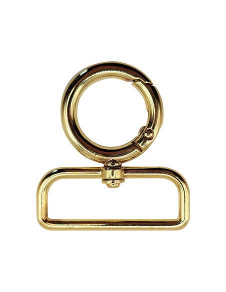 Mosquetão giratório redondo - Ouro 40 x 20 mm