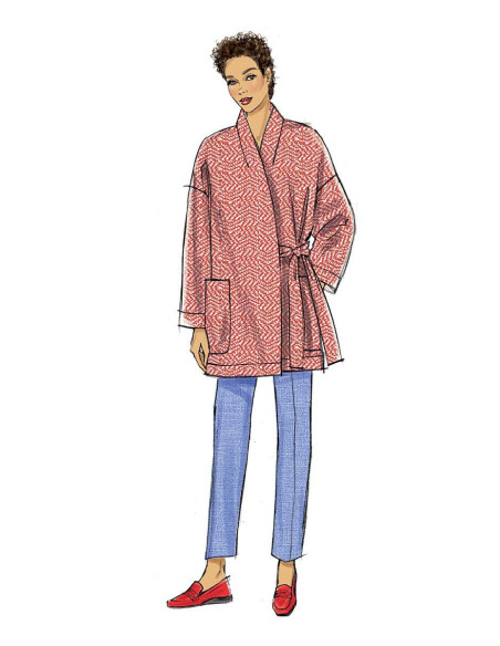Molde de casaco, cinto e calça - Vogue 9334