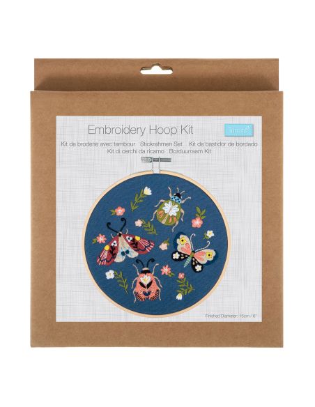 Kit de bordado - Borboletas e besouro