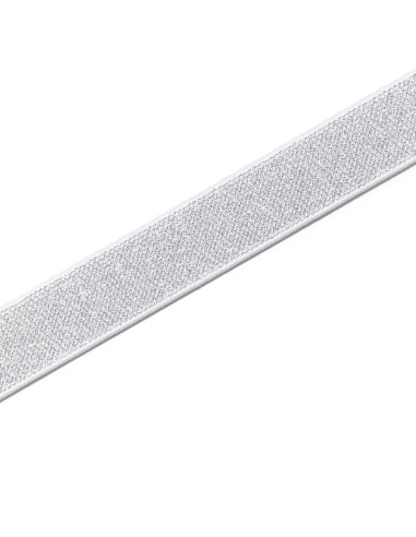 Elástico Cor branco e prata 25 mm