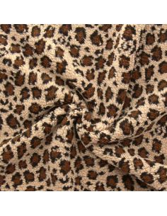Tecido Teddy leopardo - Bege escuro