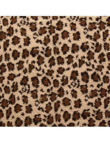Tecido Teddy leopardo - Bege escuro