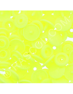 Pacote de 25 botões de pressão de resina KAM redondos - Amarelo fluorescente