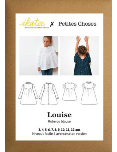 Molde de vestido e blusa Louise - Ikatee