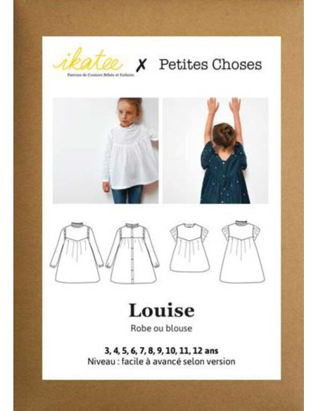 Molde de vestido e blusa Louise - Ikatee