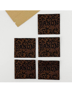 Conjunto de 5 etiquetas tecidas para costurar Canon de ouf