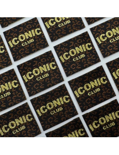 Conjunto de 5 etiquetas tecidas para costurar Iconic Club