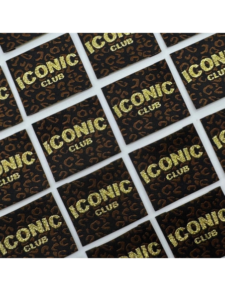 Conjunto de 5 etiquetas tecidas para costurar Iconic Club