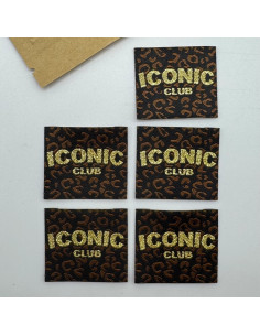 Conjunto de 5 etiquetas tecidas para costurar Iconic Club 2