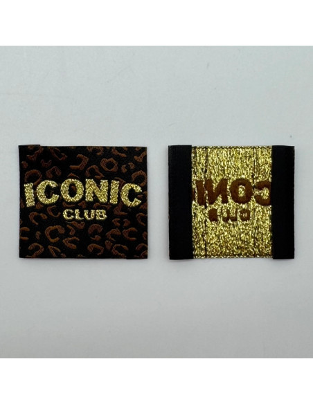 Conjunto de 5 etiquetas tecidas para costurar Iconic Club