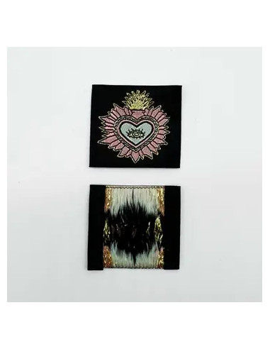 Conjunto de 5 etiquetas tecidas para costurar Ex Voto - Preto