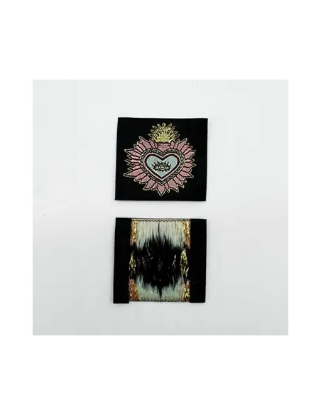 Conjunto de 5 etiquetas tecidas para costurar Ex Voto - Preto