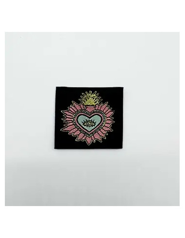 Conjunto de 5 etiquetas tecidas para costurar Ex Voto - Preto