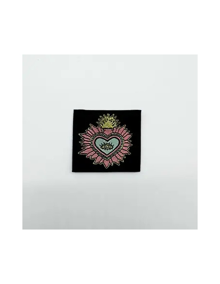 Conjunto de 5 etiquetas tecidas para costurar Ex Voto - Preto